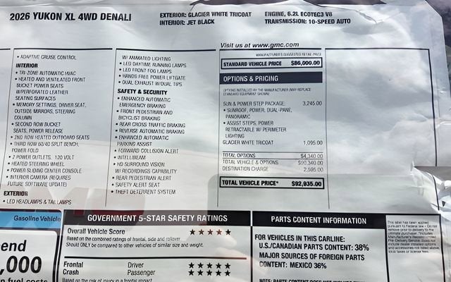 2026 GMC Yukon XL Denali